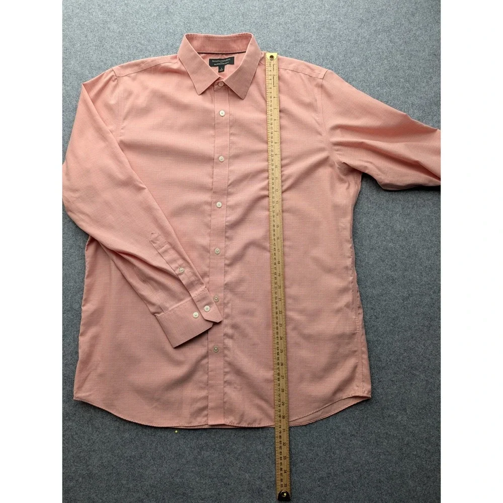 Banana Republic Men's Shirt Large Pink Button Up Non-iron Standard Fit